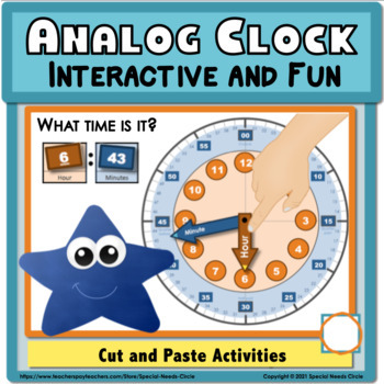 Preview of Telling Time Analog Clock Interactive Set_Color Coded_Elementary Level