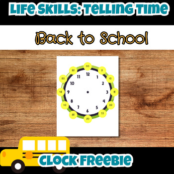 Preview of Telling Time Analog Clock Visual FREEBIE Special Education Life Skills Math