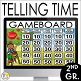 TELLING TIME GAME SHOW: TELLING TIME TO 5 MINUTES EDITABLE