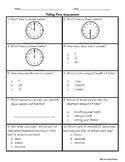 Telling Time Assessment & Worksheets | Teachers Pay Teachers