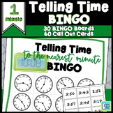 Telling Time Game BINGO to Nearest 1 Minute