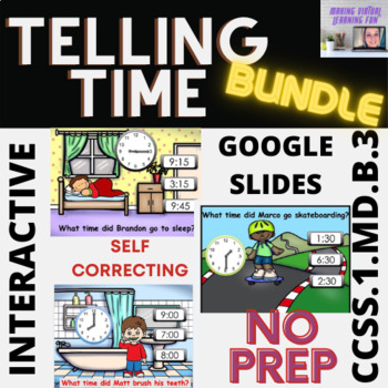 Preview of Telling Time BUNDLE Interactive Google Slides