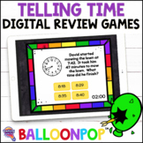 3rd Grade Telling Time Digital Math Review Games BalloonPop™