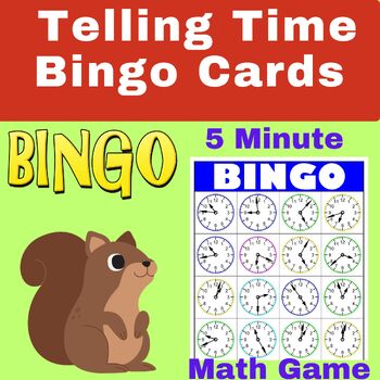 Preview of Telling Time Bingo Cards - 1 Minute - Math Game