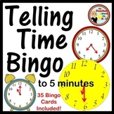 Telling Time Bingo (to the 5 min) w/ 35 Bingo Cards I Tell