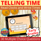 Telling Time Boom Cards Read Clocks and Write Times Distan