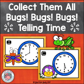 Preview of Telling Time Bug Themed Task Card Activity
