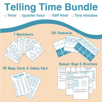 Preview of Telling Time Bundle - Hour | Half Hour | Quarter Hour | Five Minutes
