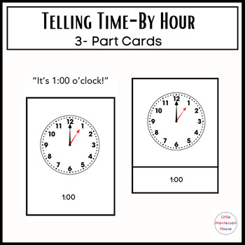 Preview of Telling Time By The Hour 3-Part Cards