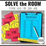 Telling Time Center for 1st Grade | Solve the Room Math