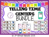 Telling Time BUNDLE Centers 2.MD.C.7 - GO MATH! Chapter 7