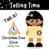 Telling Time:  Christmas Tree  Analog Clock - What time is it?