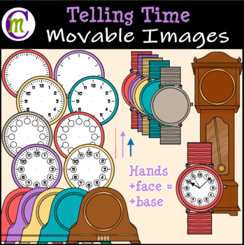 Preview of Telling Time Clipart || Movable Clipart