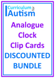 Telling Time Clock Clip Cards BUNDLE Autism Life Skills Task Box