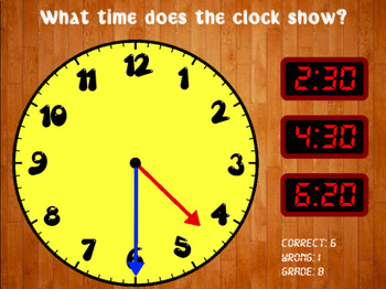 Preview of Telling Time - Clock Game (Playable at RoomRecess.com)