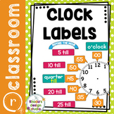 Telling Time Clock Labels Bright Back to School Decor (als