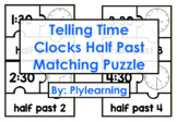 Telling Time - Clocks Half Past the Hour - Matching Puzzle