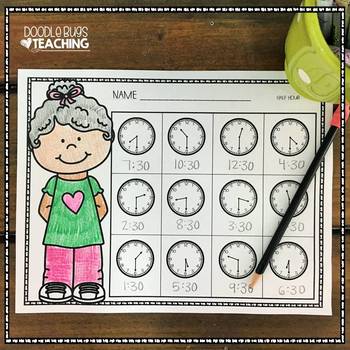 telling time clocks worksheet printables by doodle bugs teaching