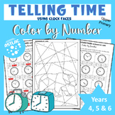 Telling Time - Color by Number - Upper Primary