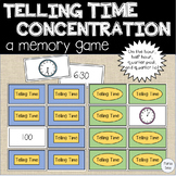 Telling Time Concentration: A Memory Matching Game!