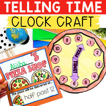 Preview of Telling Time Craft Time To The Hour, Half Hour, Quarter Past, Quarter To