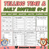 Telling Time & Elapsed Time Worksheets | Daily Routines | Grades 1–3