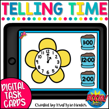 Preview of Telling Time to the Hour and Half Hour Math Boom Cards