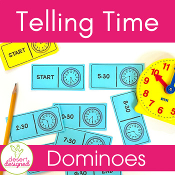 Preview of Telling Time Dominoes Center