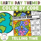 Telling Time Earth Day Themed Color By Code