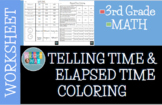 Telling Time & Elapsed Time Coloring Worksheet