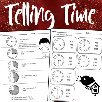 Preview of Telling Time & Elapsed Time Worksheets