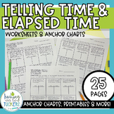Telling Time & Elapsed Time Worksheets & Anchor Chart | To
