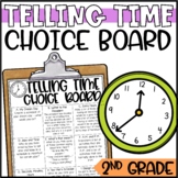 Telling Time Math Menu and Activities
