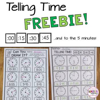 Preview of Telling Time FREEBIE!