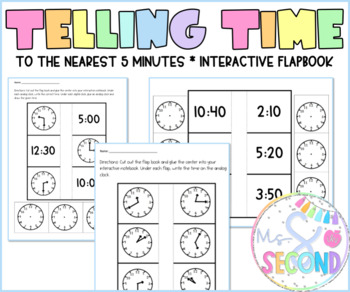 Preview of Telling Time Interactive Notebook | Printable | Distance Learning