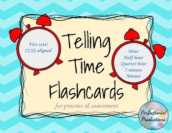 Preview of Telling Time Flashcards Unit Set for Hour, Half, Quarter, 5 & Minute