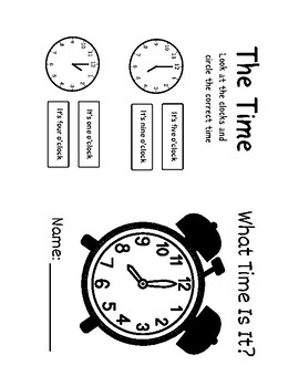 Preview of Telling Time Flipbook
