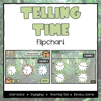 Preview of Telling Time ActivInspire Flipchart - Third Grade