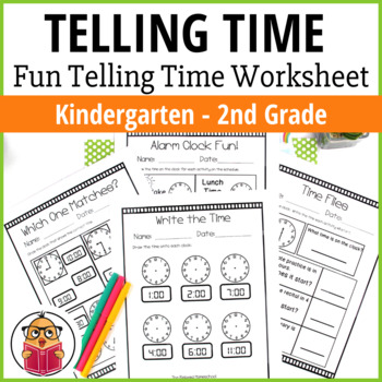 Preview of Telling Time To The Hour and Half Hour Worksheets