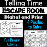 Telling Time Activity: Escape Room Math Breakout Game