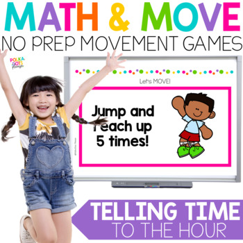 Preview of Telling Time Game | Time to the Hour Worksheets | MATH AND MOVE Math Game