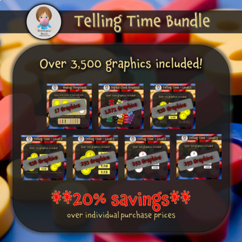 Preview of Telling Time HUGE Bundle - Graphics by Bubblegum Brain - 20% Discount!