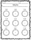 Telling Time: Half Past