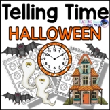 Halloween Telling Time Practice Math Worksheets for 2nd Gr