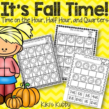Preview of Fall Telling Time: Time on the Hour, Half Hour, and Quarters