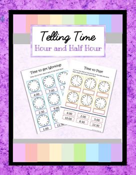 Preview of Telling Time - Hour and Half Hour