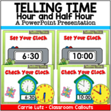 Telling Time Hour and Half Hour PowerPoint Presentation | 