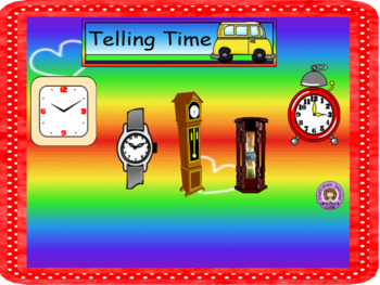Preview of Telling Time Hour and Half Hour Smartboard Activities