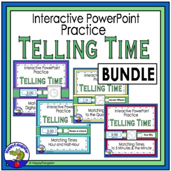 Preview of Telling Time Interactive PowerPoint Bundle