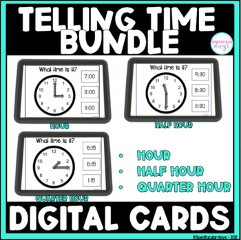 Preview of Telling Time - Interactive Task Cards - Distance Learning